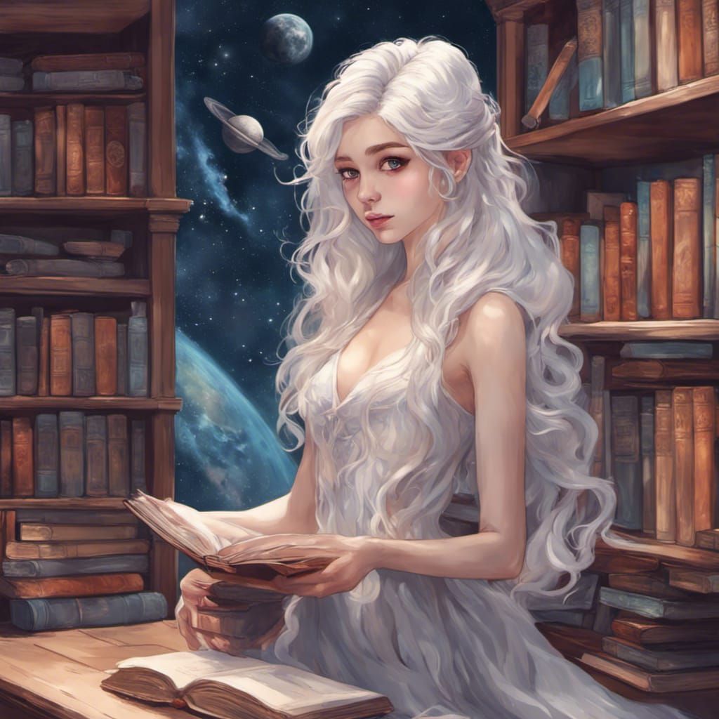 Celestial Librarian Concept Art in Deep Color