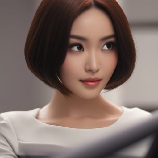 Intelligent Companion Portrait in Art Nouveau Style