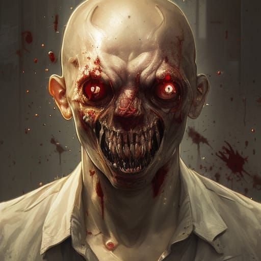 Zombie Apocalypse Portrait in Art Nouveau Style