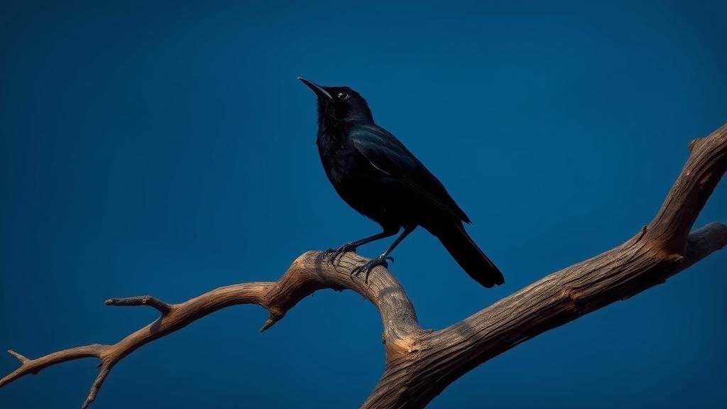 Surreal Blackbird Song in the Night Sky