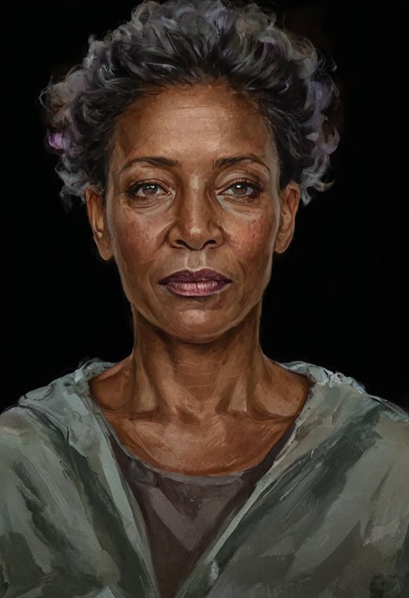 Charming Lady Portrait with Warm Eyes as Impasto Painting