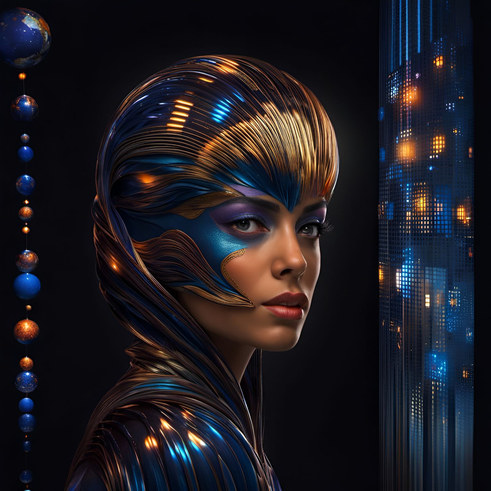 Abstract Rock Singer with Magical Particles