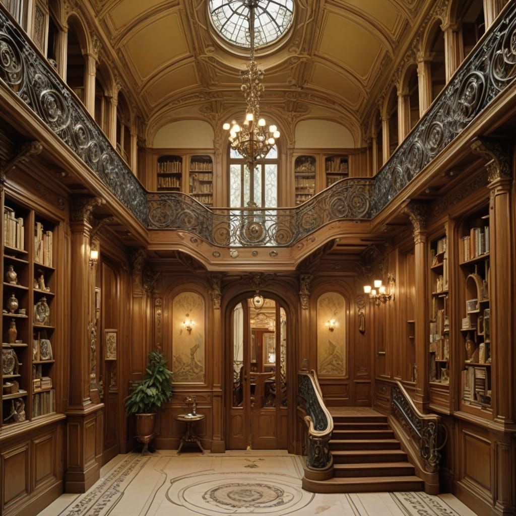 Victorian Dreamscapes in Art Nouveau Style