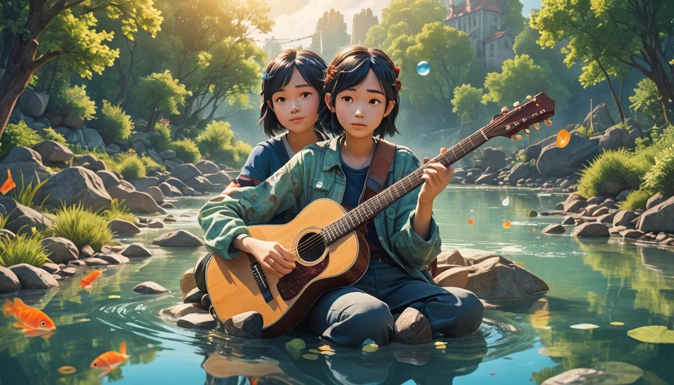 Double Exposure: River, Guitar, Photobombing in 3D