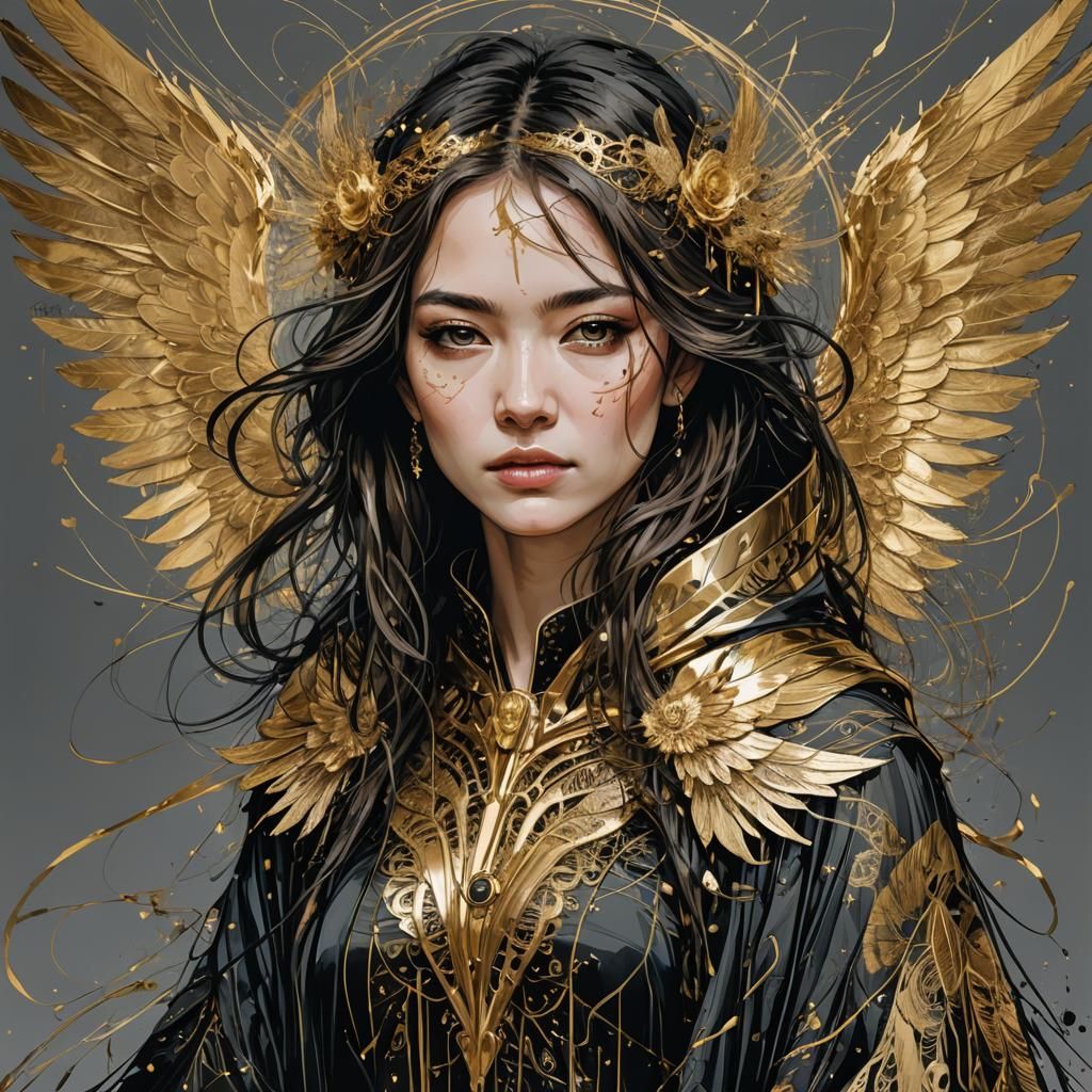 Abstract Portrait of Justice in Carne Griffiths Style