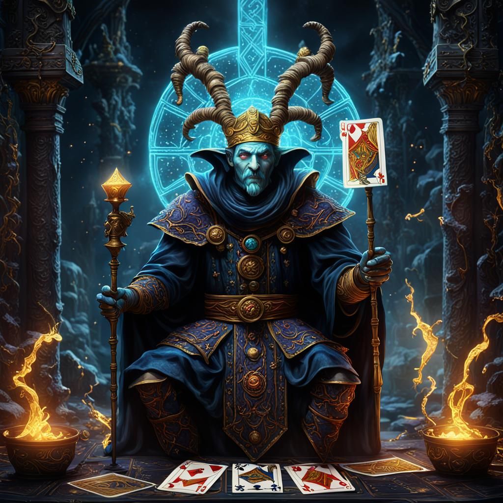 The Fool Tarot Card in Dark Fantasy Style