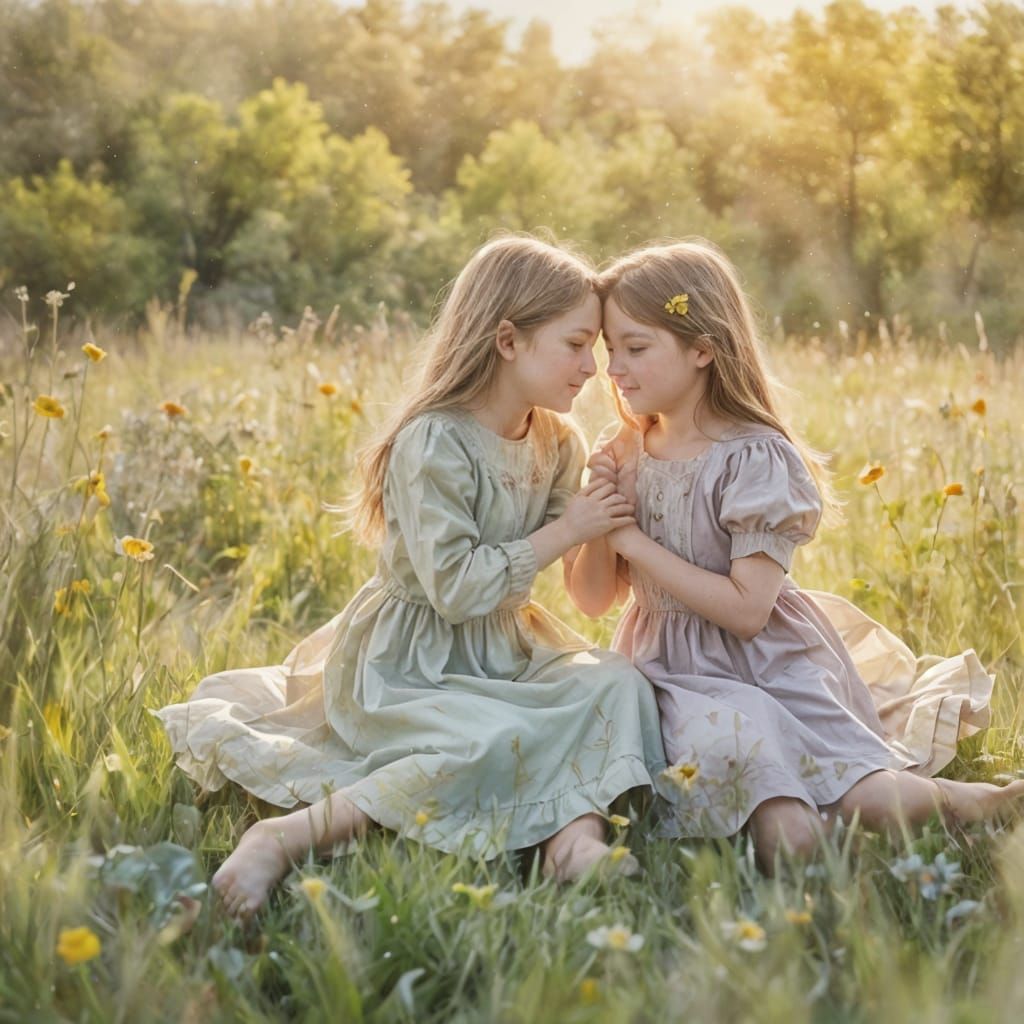 Heartwarming Image of Two Young Siblings Hugging