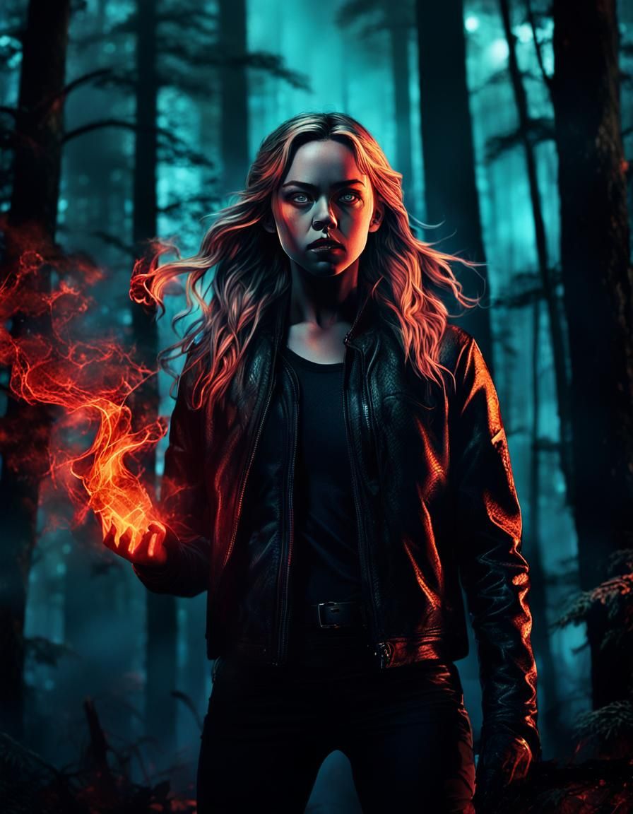 Satana Hellstrom in Mystical Forest, Comic Book Art