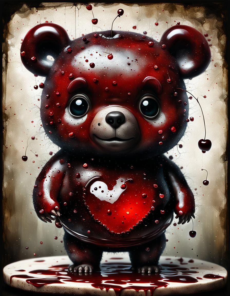 Demonic Cyborg Bear in Volcanic Hyperspace as Digital Art