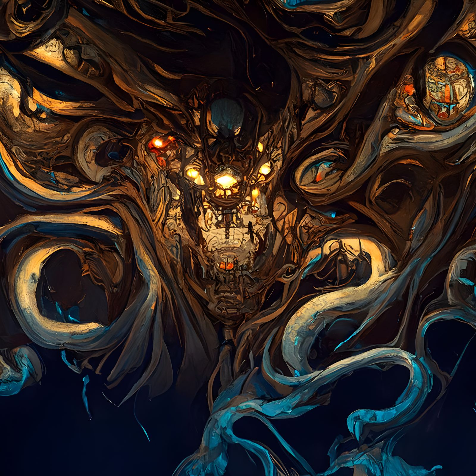 Menacing Face Emerges from Darkness