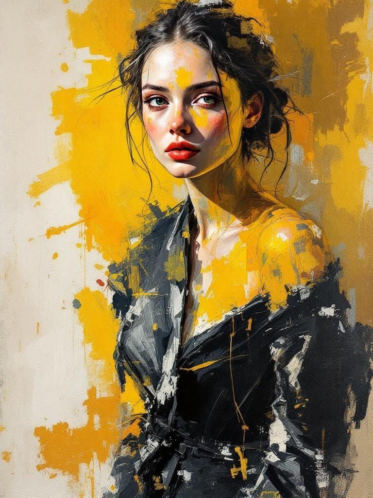 Classic Female Figure Study in Expressionist Style