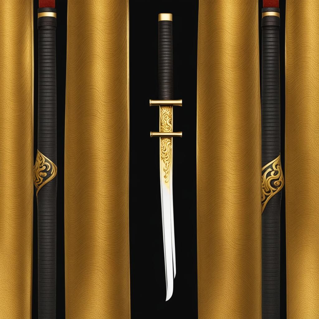 Golden Flames Engulfing Wakizashi