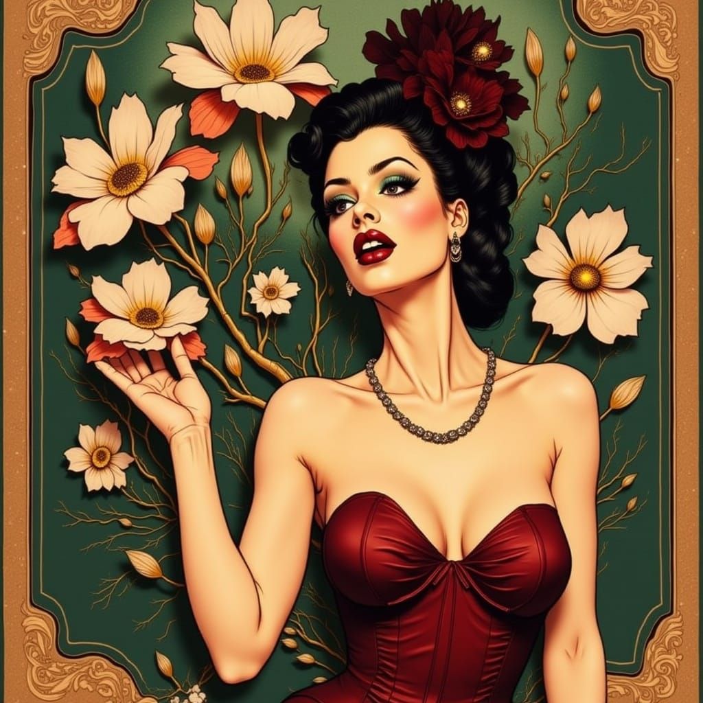 Vintage Pin-Up Poster of a Glamorous Woman