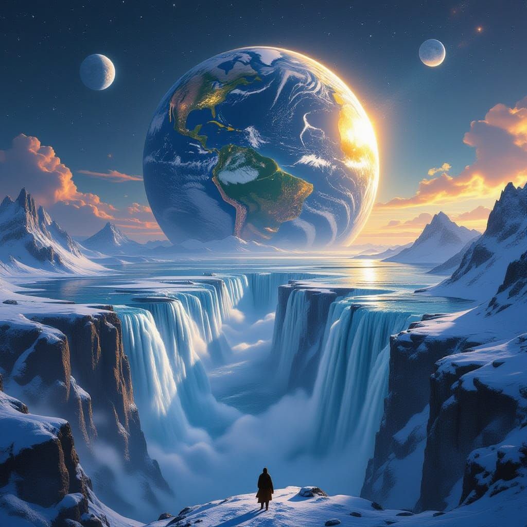 A stunning, ultra-detailed fantasy-style depiction of a vast...