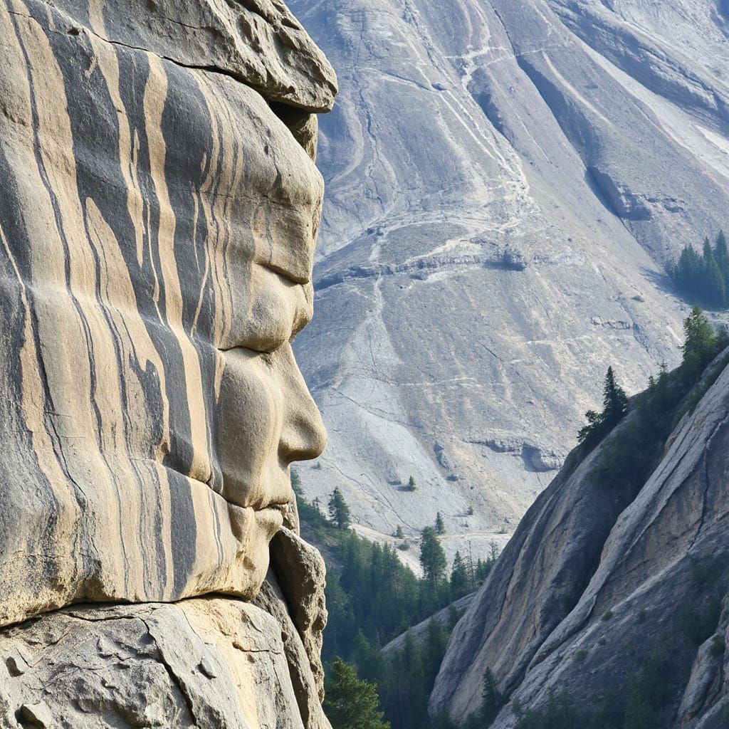 Ancient Face in the Rocky Mountains