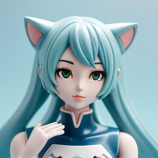 Anime Cat Girl Figurine in Beach Suit