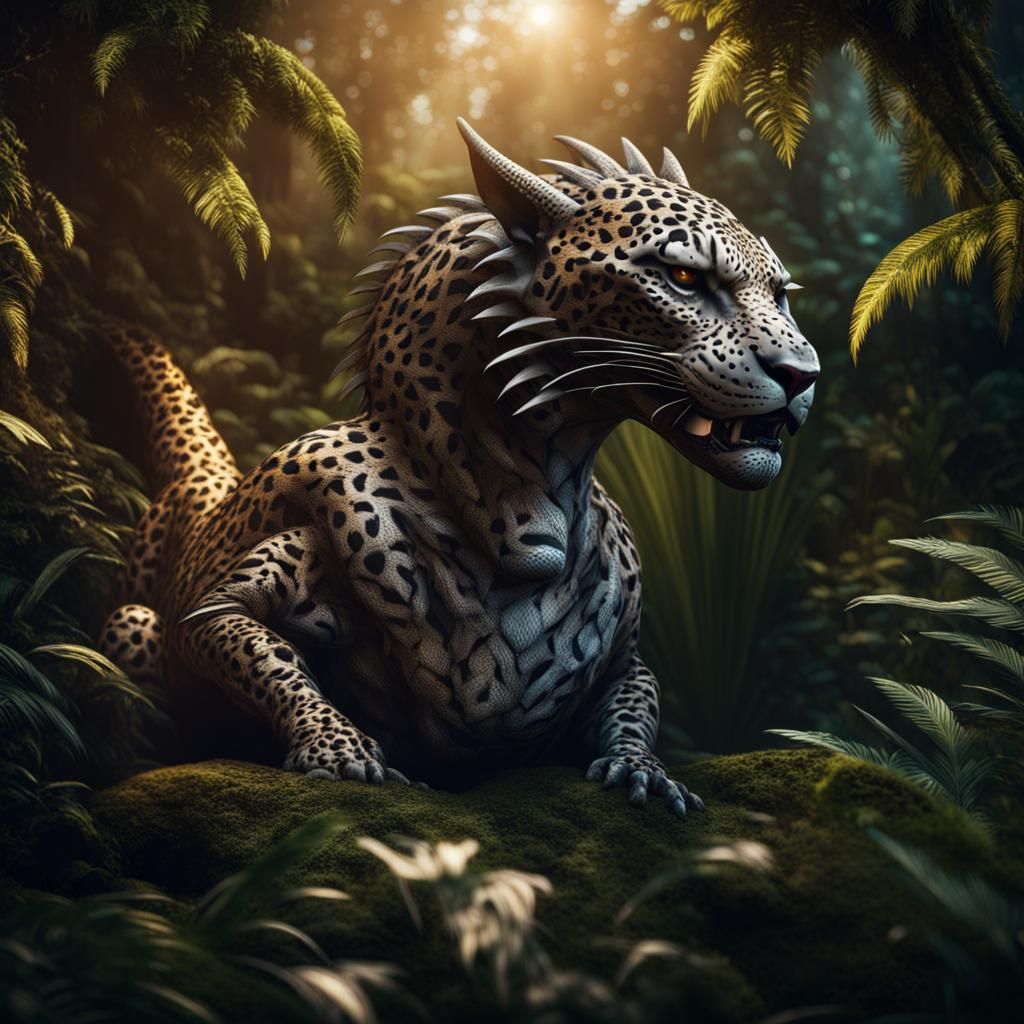 Dragon-Jaguar Hybrid Roams Jungle