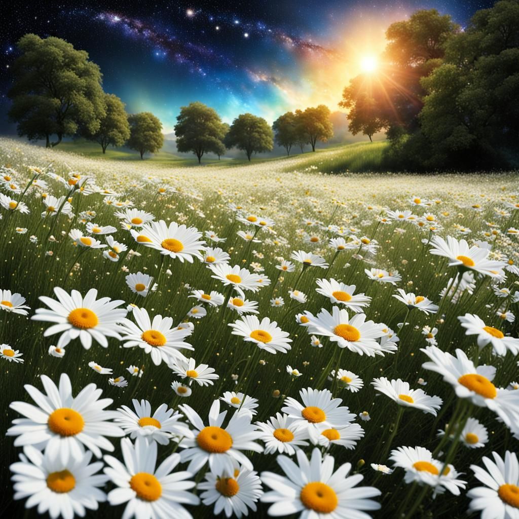 Starry Daisy Field: An Ode to Simple Joys