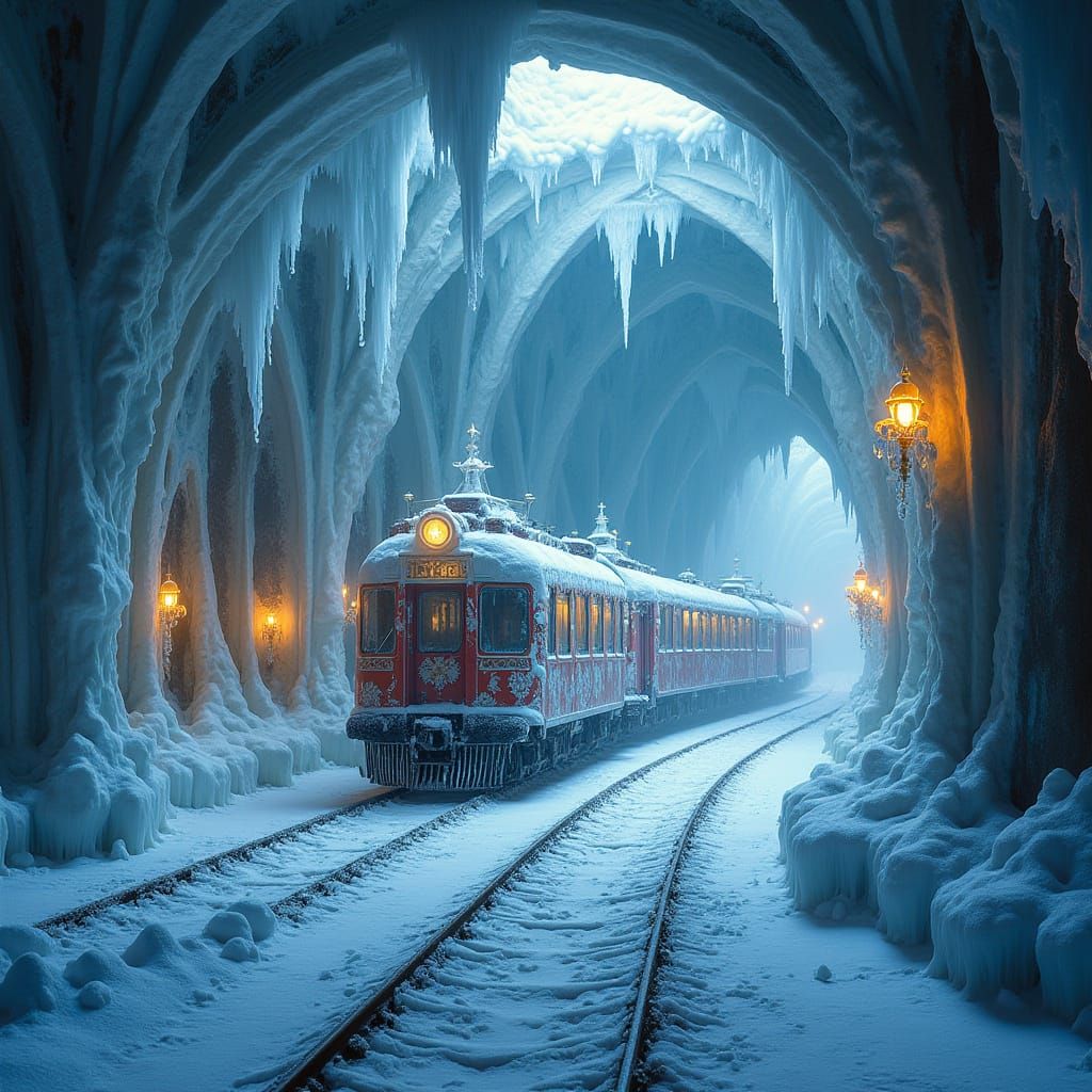Majestic Winter Kingdom in Abandoned Train System