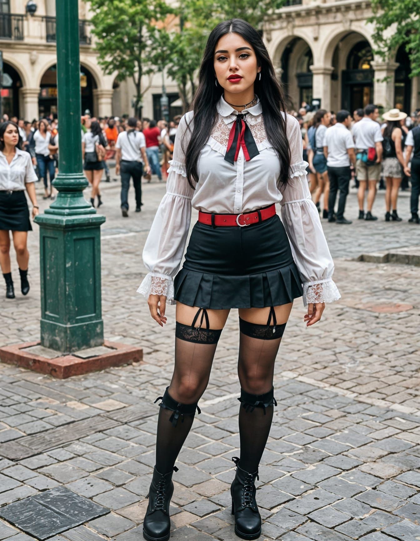 Hyper-Realistic Portrait of a Mexican Woman in a Vibrant Pub...