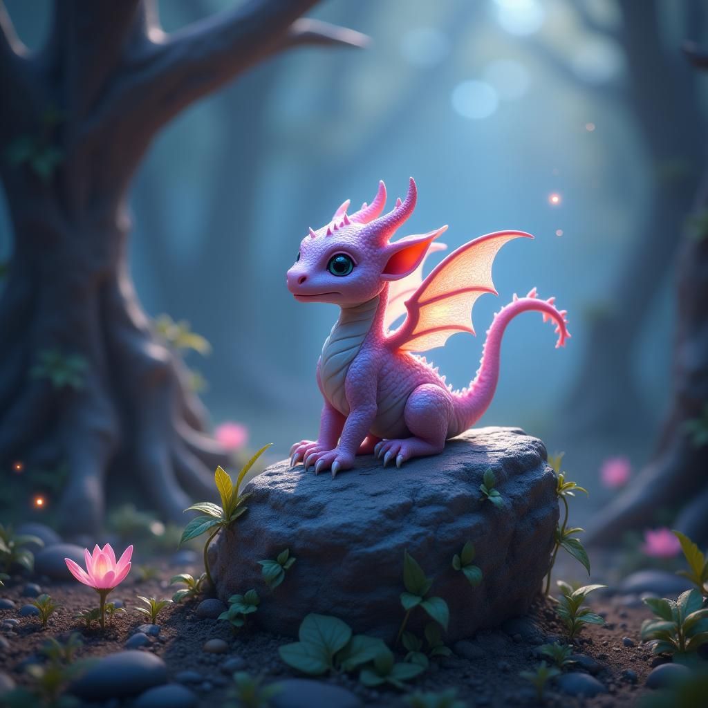 Sparky the Dragon in a Mystical Realm