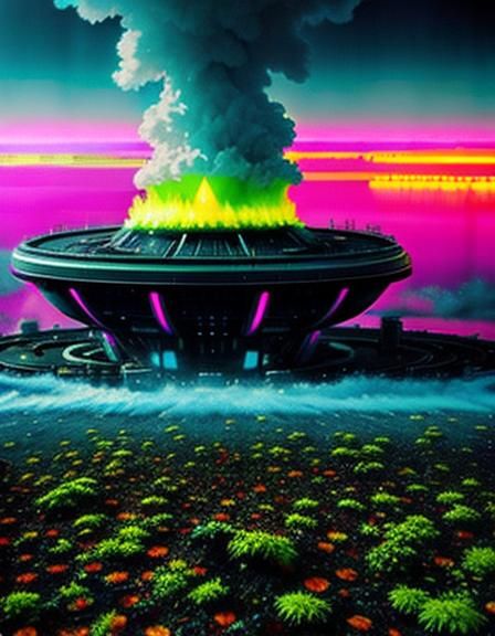 Sulfurpunk Brazier in Hyperrealistic Style