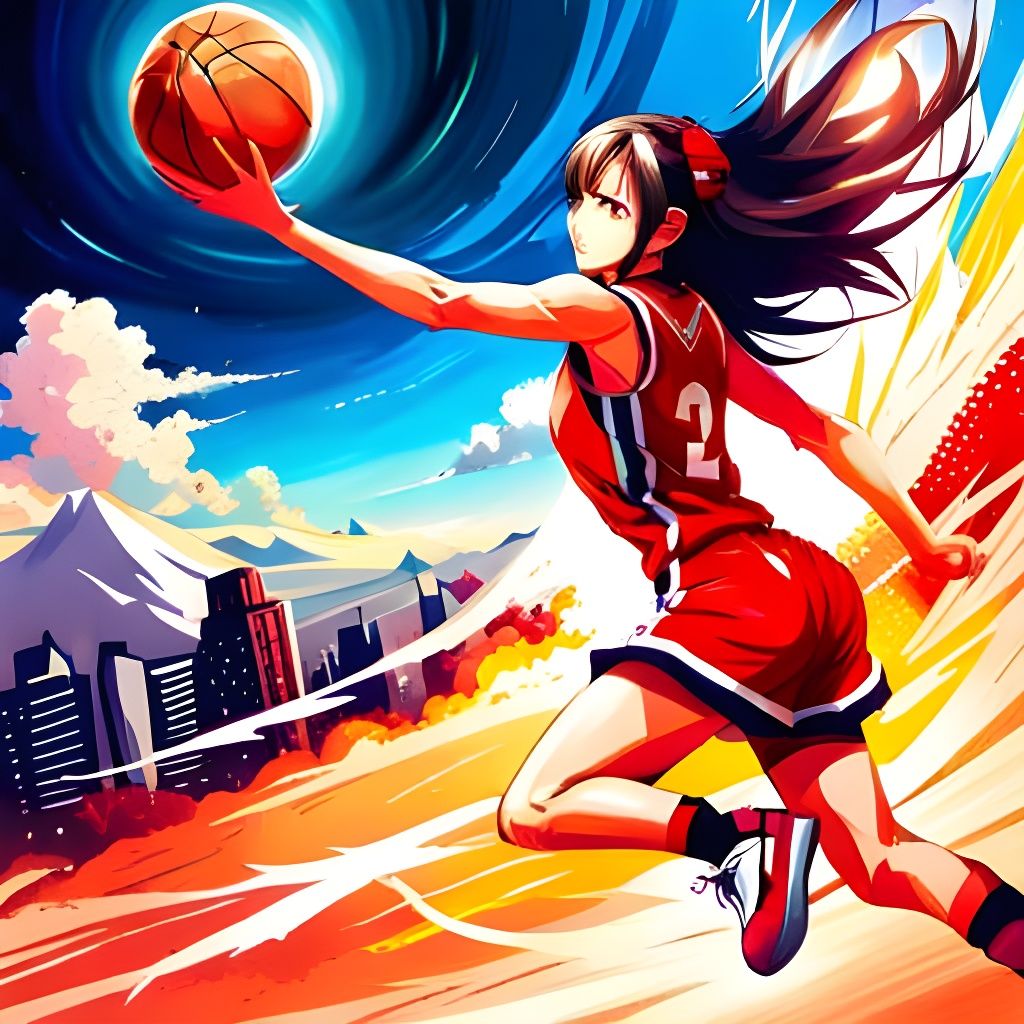 Basketball in Motion: A Steampunk Art Style