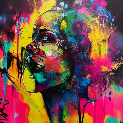 Colorful Graffiti Art of a Beautiful Girl