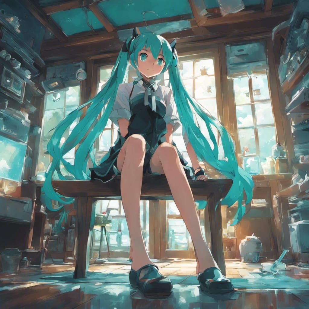 Hatsune Miku in School Uniform, Anime Style