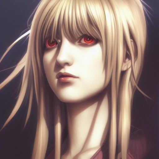 Realistic Portrait of Misa Amane in Digital Art Style