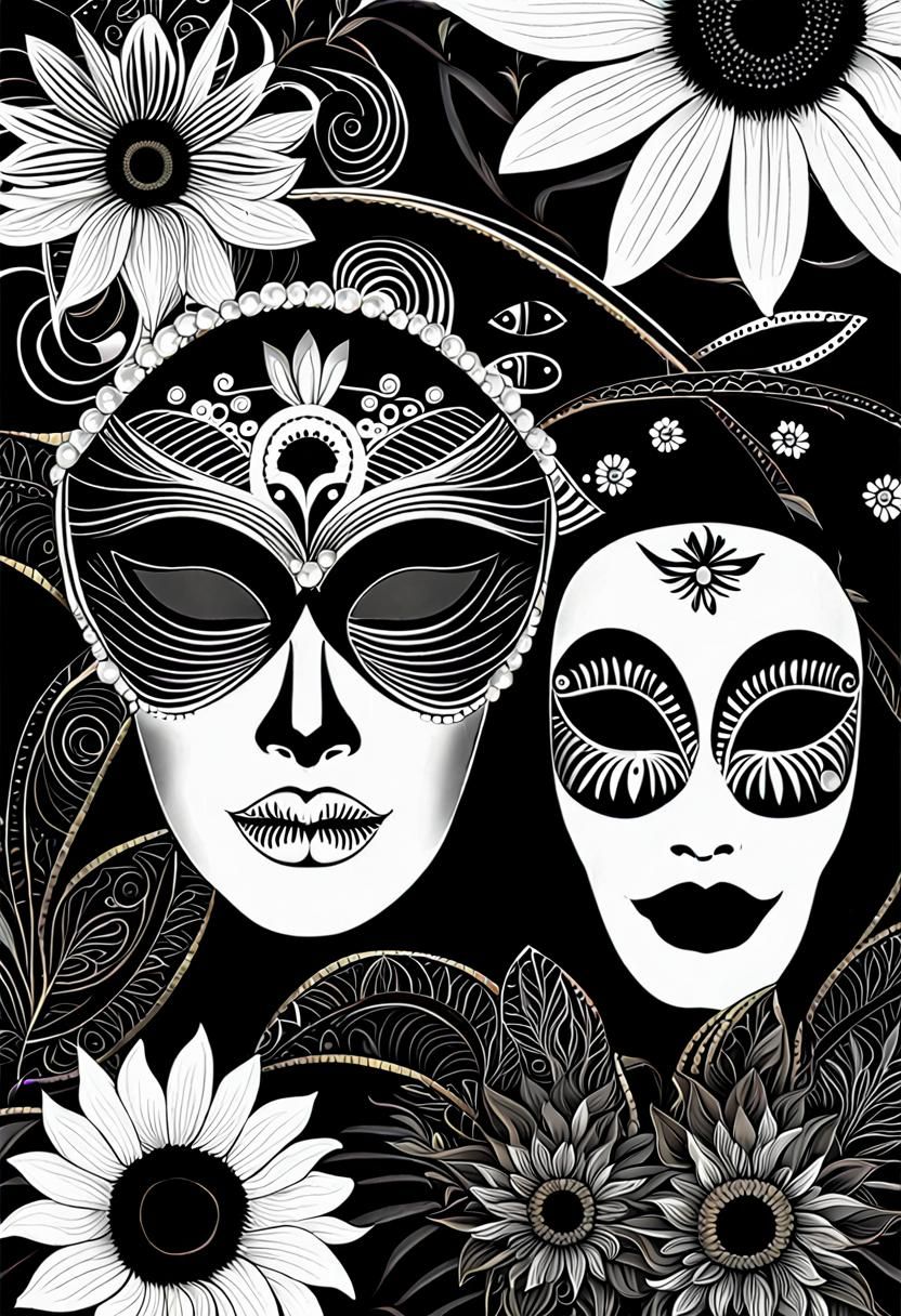 Day of the Dead Masks in Bauhaus Pop Art