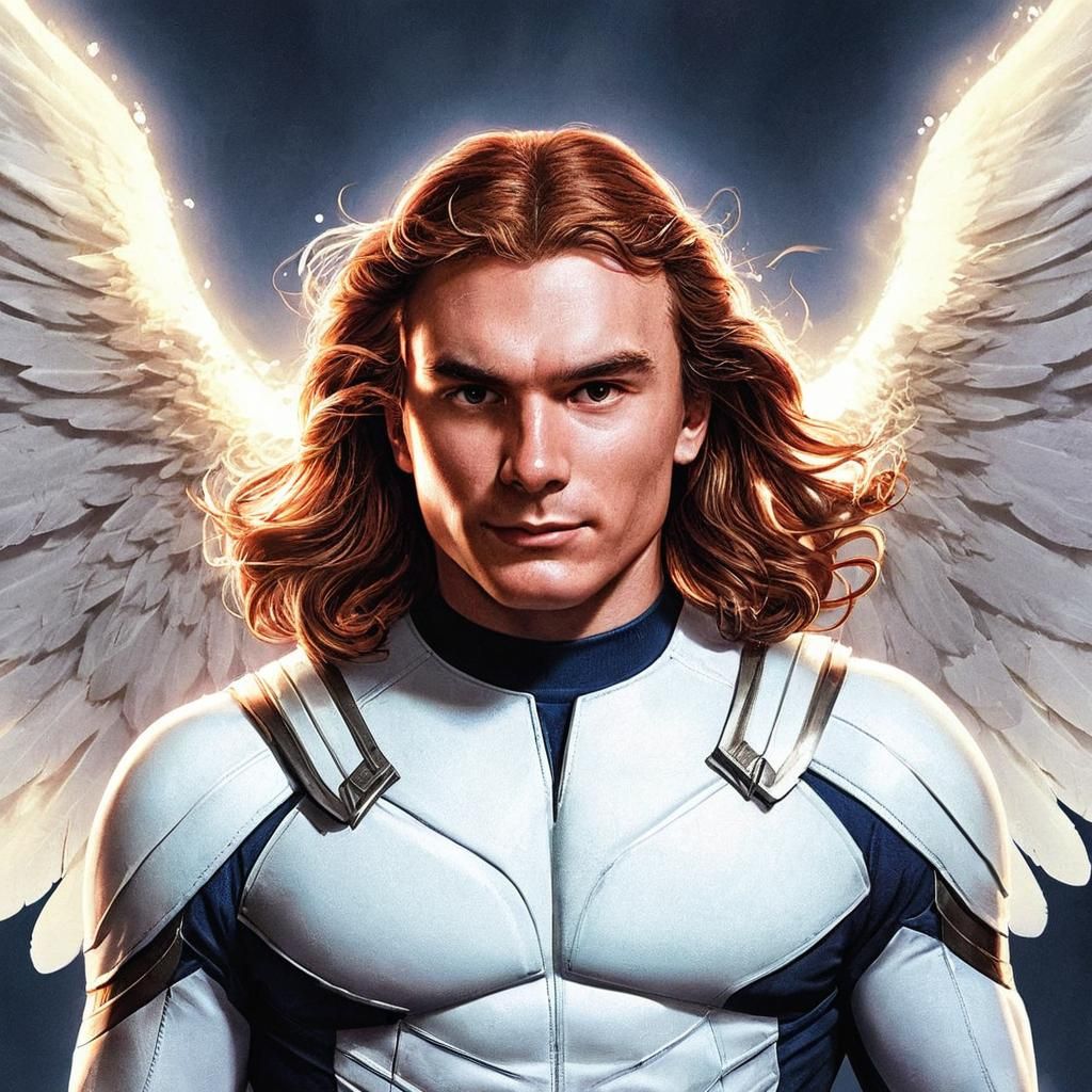 X-Men Angel Superhero in Comic Book Art