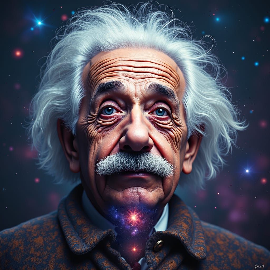 Einstein's Mind: Universe Doorway in Forehead