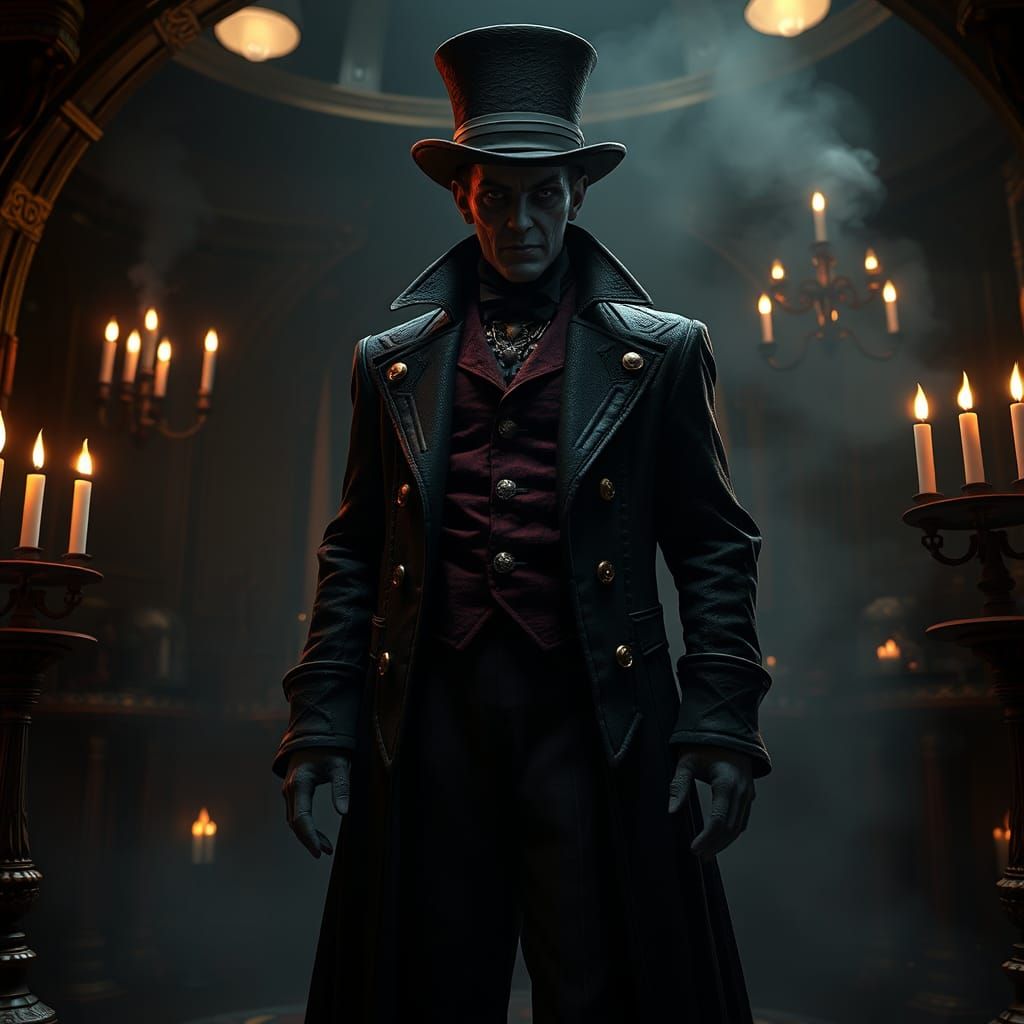 Ornate Villain in Smoky Lair, Victorian Era Style