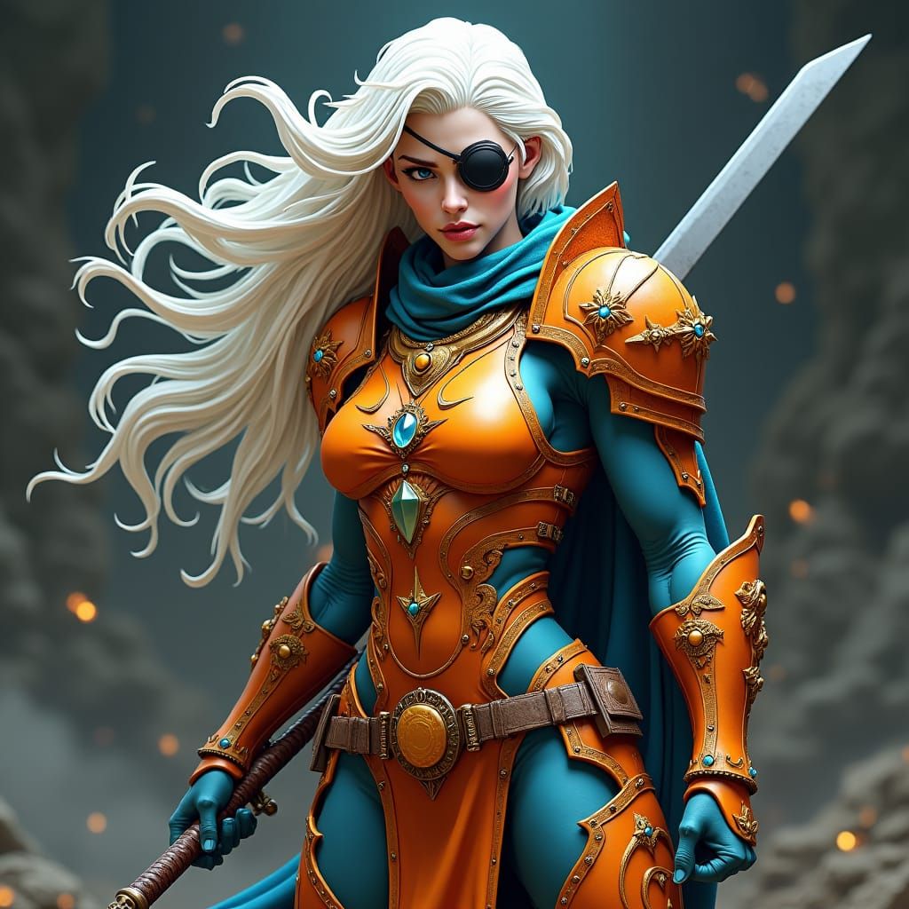 Fierce Armored Warrior Ready for Battle