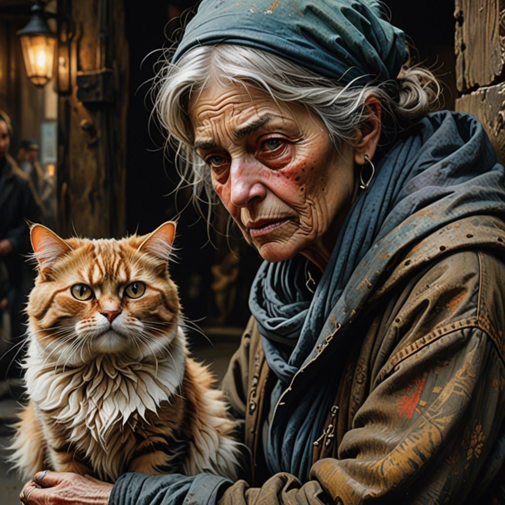 A Weathered French Homeless Woman Finds Solace in a Persian ...
