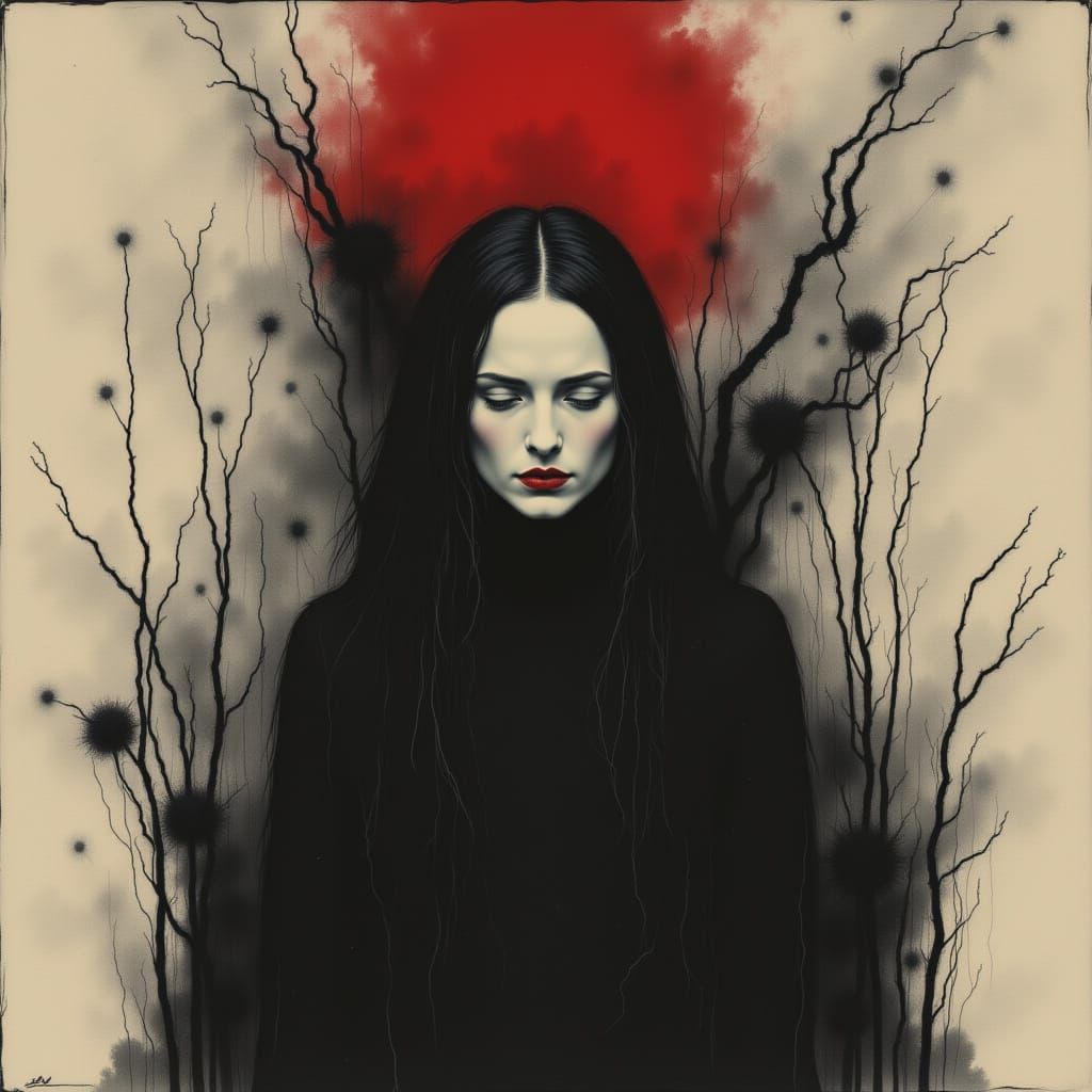 Woman in Mist: Identity Exploration in Bold Colors