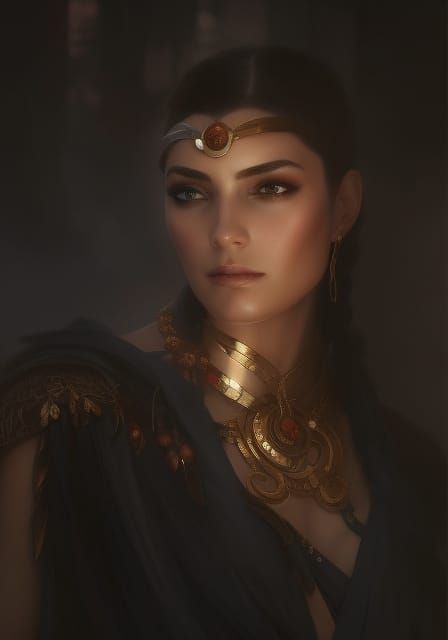 Allani: Hyperdetailed Portrait of the Underworld Goddess