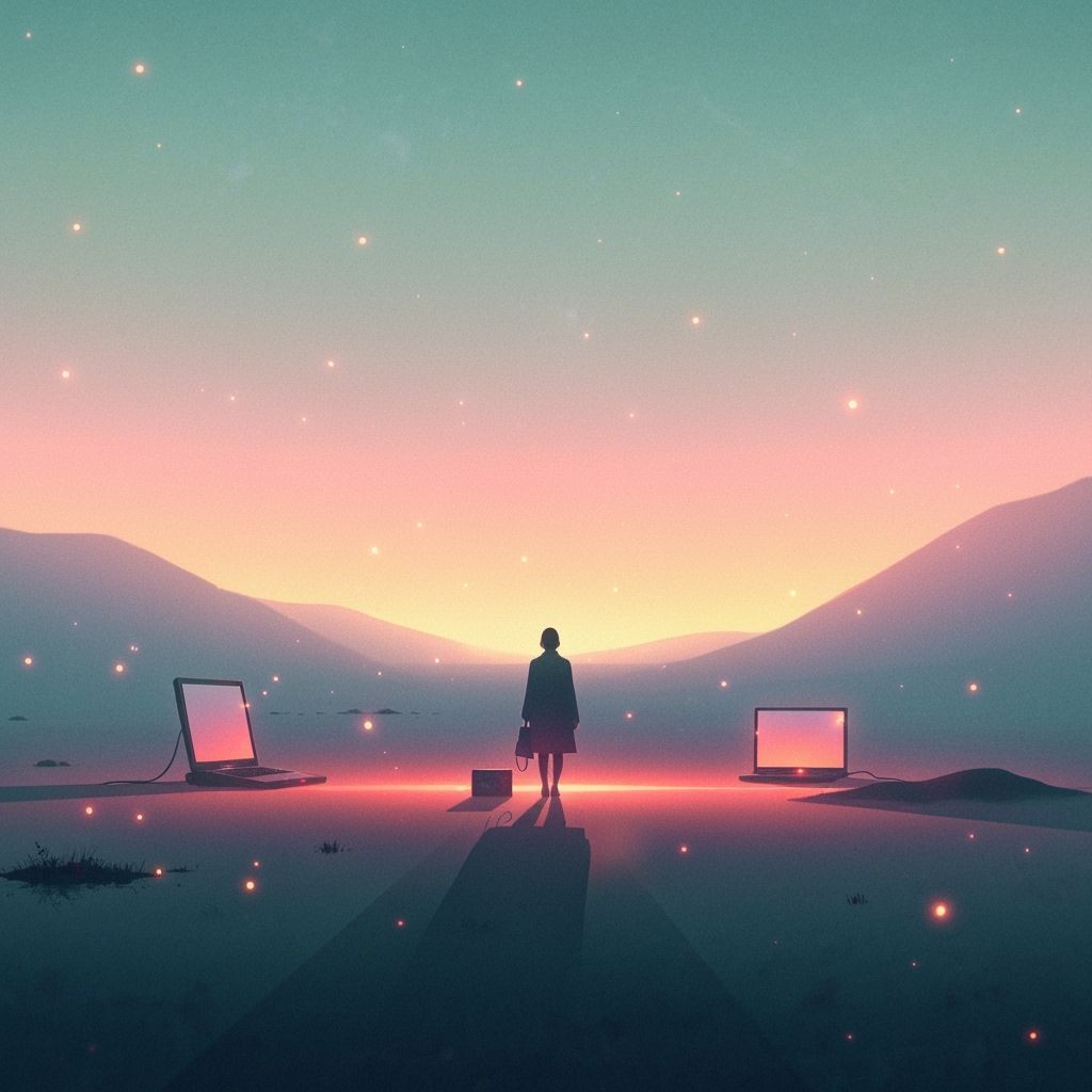 Ethereal Landscape Inspired by Rothko, Wood and Stalenhag