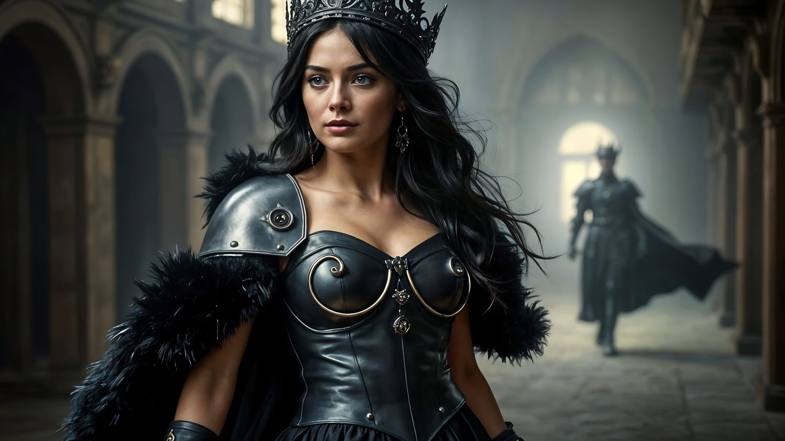 Gothic Warrior Queen Stands Victorious in Hyperrealistic Sty...