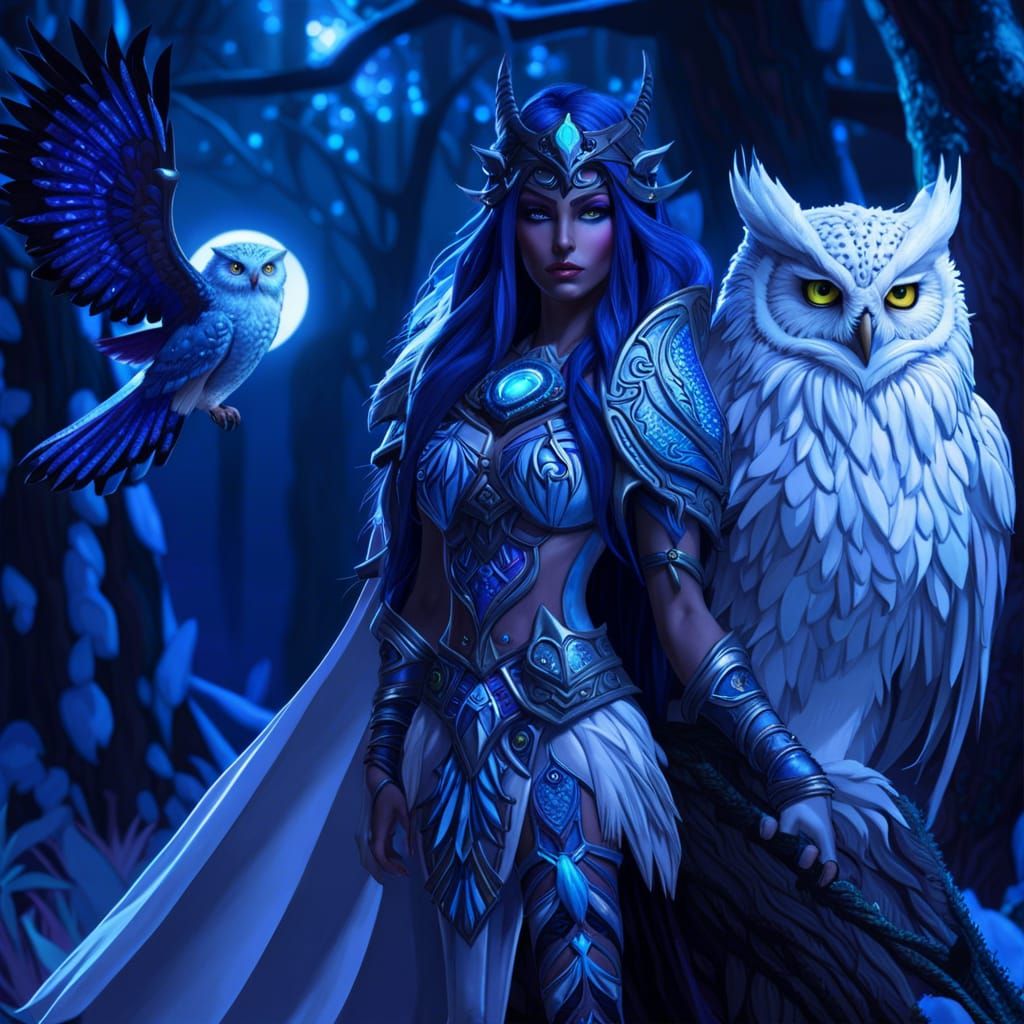 Tyrande and Dori'thur in Moonlit Forest