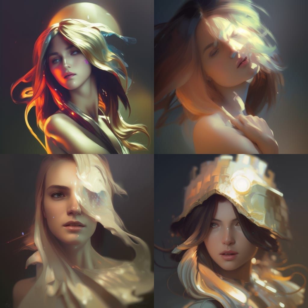 Detailed Portrait in Art Nouveau Style