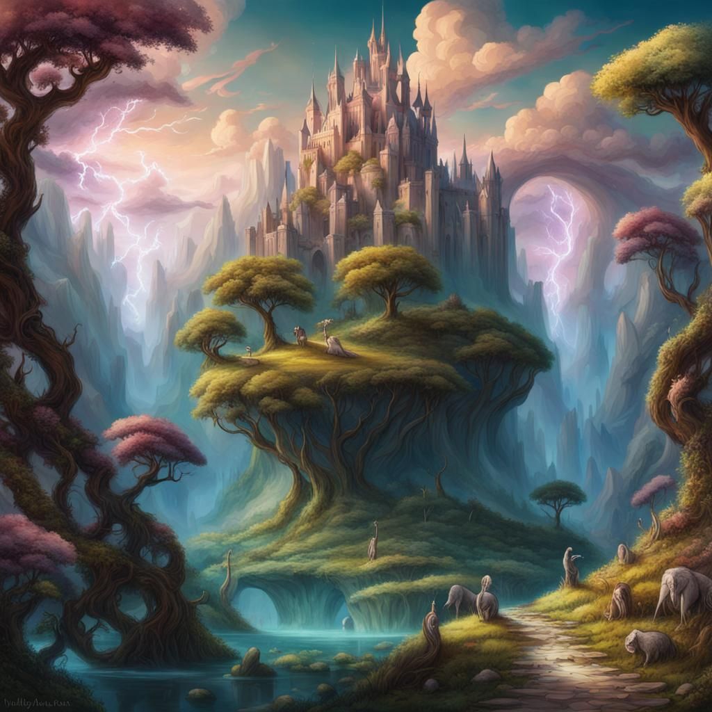 Enchanting Mythical Landscape Generated by AI