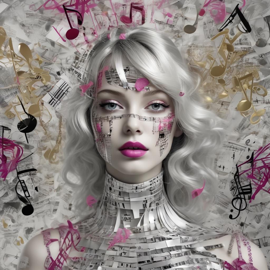 High Fashion Model in Surreal Double Exposure Photo