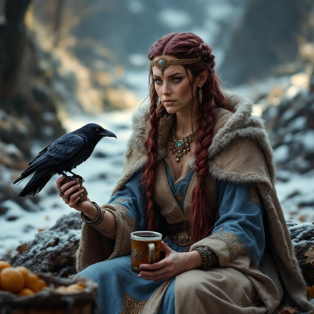 Viking Goddess Saga Telling Stories: Digital Matte Painting