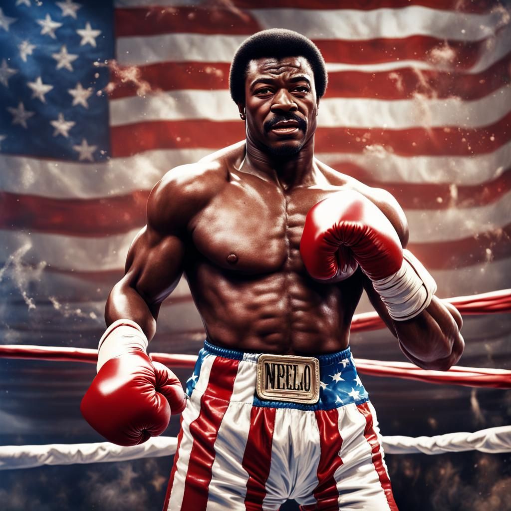 Apollo Creed in Classic Boxing Poster Art
