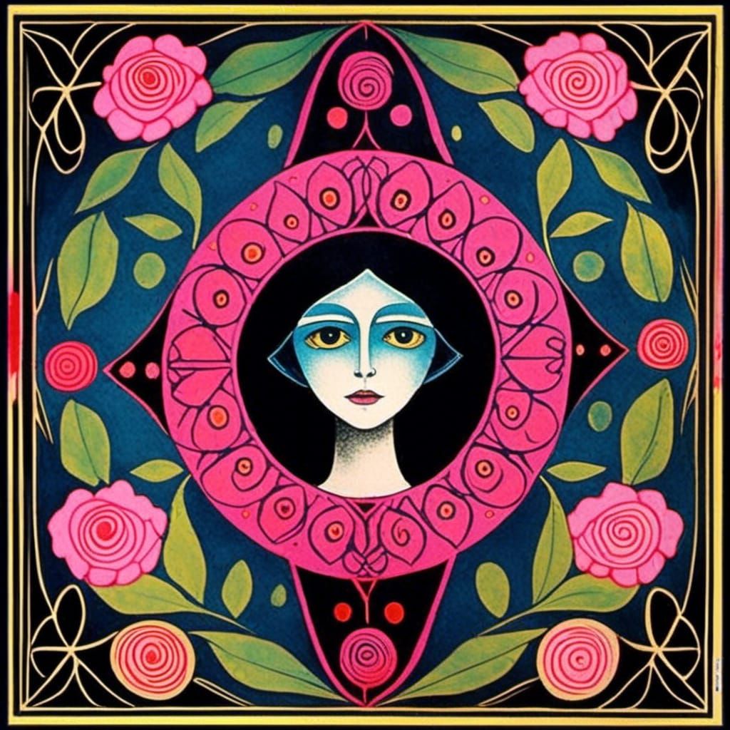 Pink Rose Fairy in Gouache Style