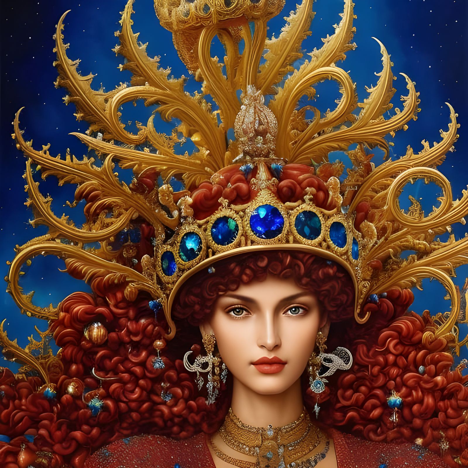 Crystal and Gold Crown Fantasy Art