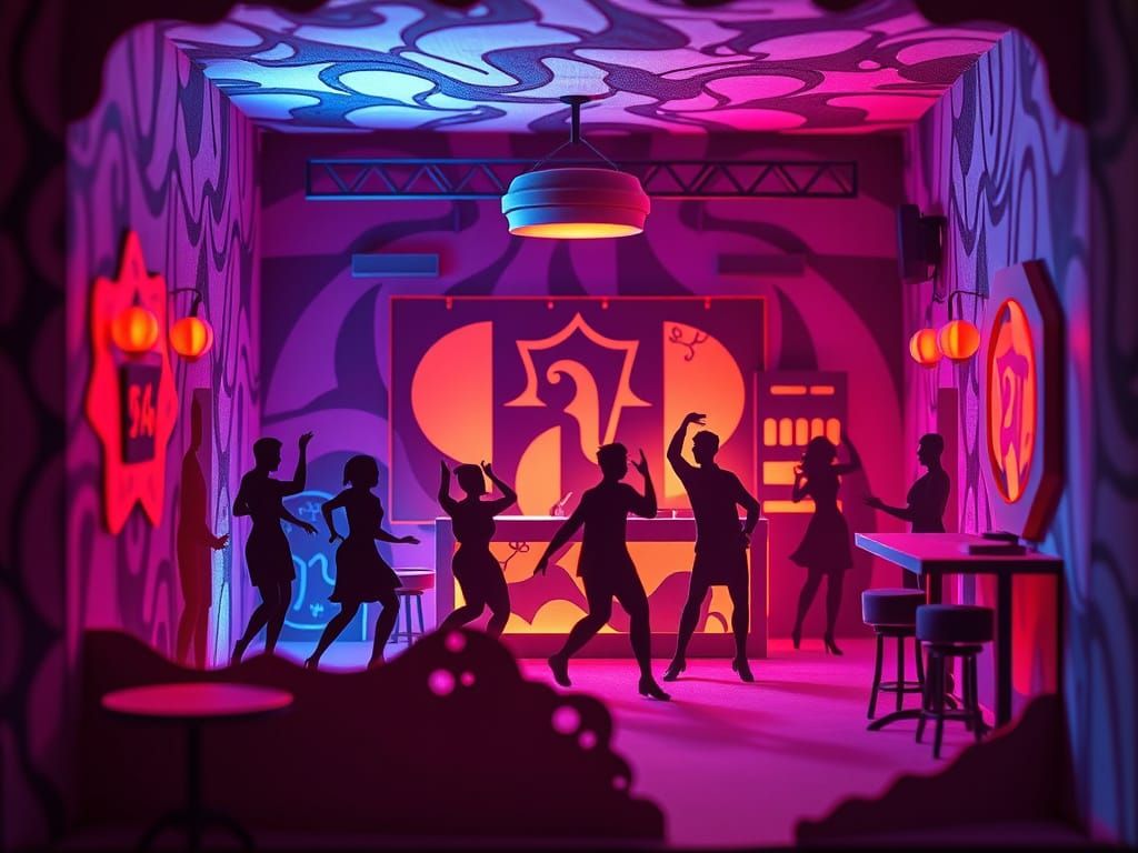 Paper Nightclub: Intricate Art in Hyperrealistic Style