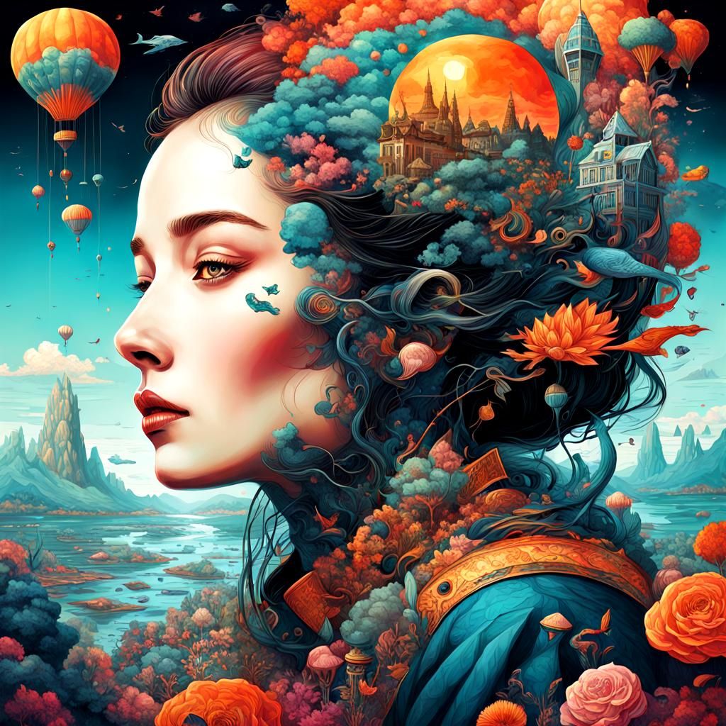 Surreal Time Distortion in Hyperdetailed Illustration